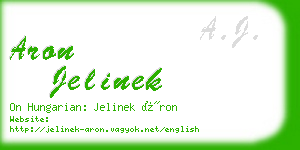 aron jelinek business card